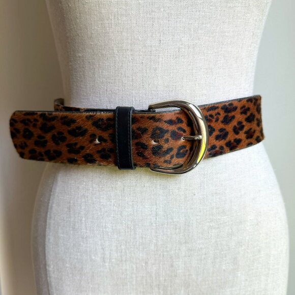 Banana Republic Accessories - Banana Republic Leopard Print Haircalf Leather Wide Waist Belt - XS Made in USA